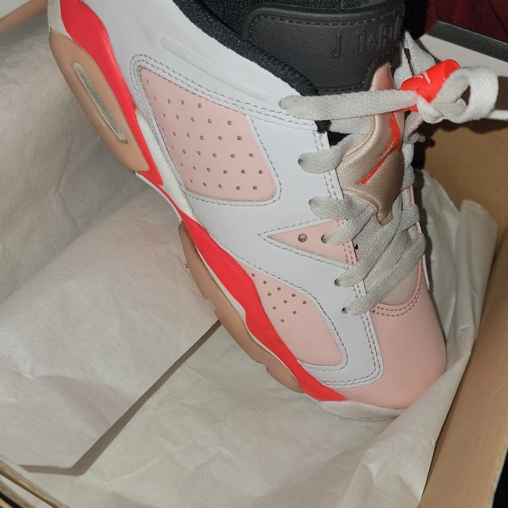 Air Jordan 1 Mid Pink and White Sneakers